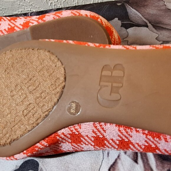 GIANNI BINI Women's Pink & Red Houndstooth Plaid Flats Size 8 1/2 - Picture 6 of 11